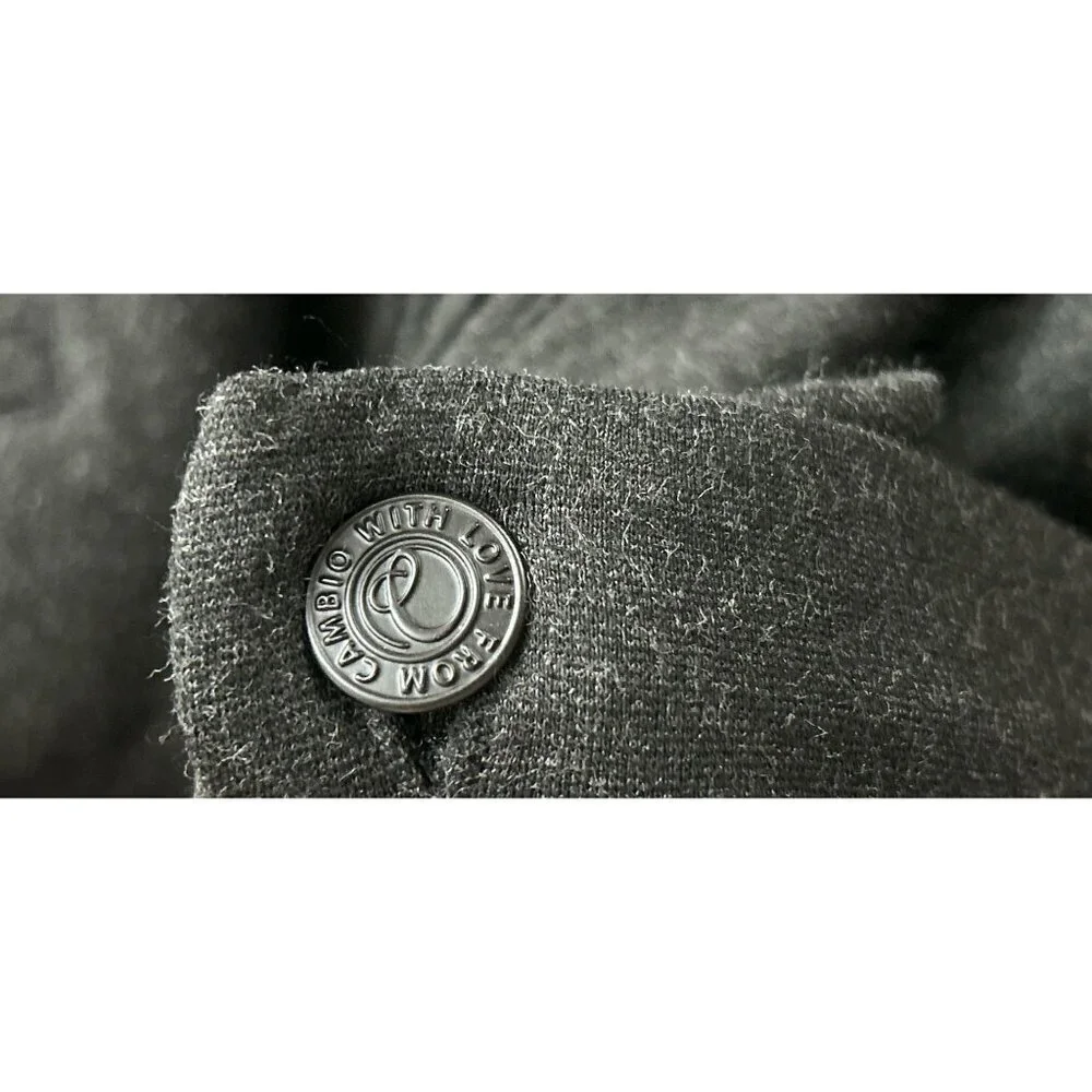 CAMBIO Pants Tapered Zipped Pockets Heather Gray Wool Blend Stretch Size 8